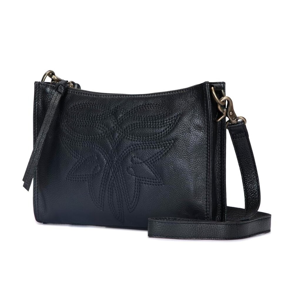 NWT Frye Women's Charlene Leather Crossbody, Black - Picture 2 of 12